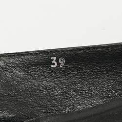 Pre Owned Versace Black Suede and Patent Leather Ballet Flats Size 39