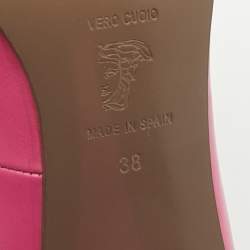 Pre Owned Versace Pink Leather Medusa Pumps Size 38