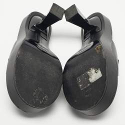 Pre Owned شبشب فيرساتشي جلد أسود ميدوسا بيغي مقاس 38