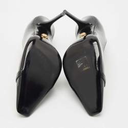 Pre Owned Versace Black Patent Leather La Medusa Pumps Size 38