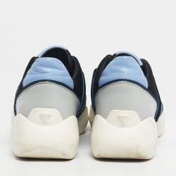 Pre Owned Versace Tricolor Leather and Mesh Medusa Slip On Sneakers Size 38