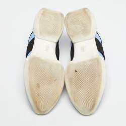 Pre Owned Versace Tricolor Leather and Mesh Medusa Slip On Sneakers Size 38