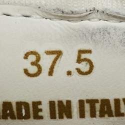 Pre Owned Versace Multicolor Leather and Fabric Trigreca Sneakers Size 37.5