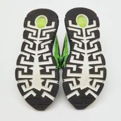 Pre Owned Versace Multicolor Leather and Fabric Trigreca Sneakers Size 37.5