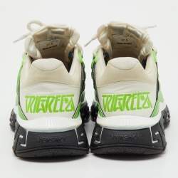 Pre Owned Versace Multicolor Leather and Fabric Trigreca Sneakers Size 37.5