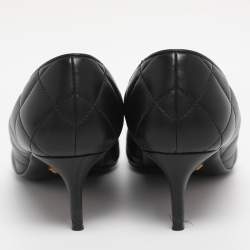 Pre Owned Versace Black Leather Medusa Pumps Size 38