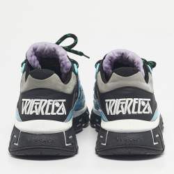 Pre Owned Versace Multicolor Canvas and Leather Trigreca Low Top Sneakers Size 37