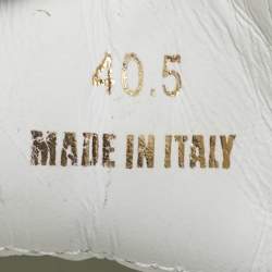 Pre Owned Versace White Leather llus Low Top Sneakers Size 40.5