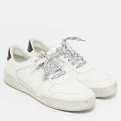 Pre Owned Versace White Leather llus Low Top Sneakers Size 40.5