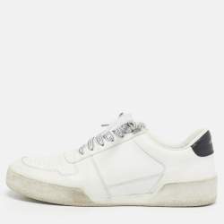 Pre Owned Versace White Leather llus Low Top Sneakers Size 40.5