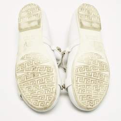Pre Owned Versace White Leather Medusa Mary Jane Ballet Flats Size 38