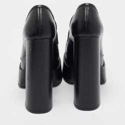 مملوكة مسبقًا Versace Black Leather Aevitas Platform Pumps Size 37