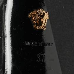 مملوكة مسبقًا Versace Black Satin Aevitas Platform Pumps Size 37