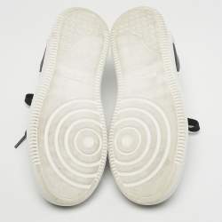 مملوكة مسبقًا Versace White/Black Leather Medusa Lace Up Sneakers Size 37