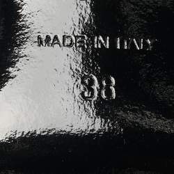 مملوكة مسبقًا حذاء كعب عالي فيرساتشي رباط ساتان أسود بحزام كاحل مقاس 38