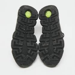 Pre Owned حذاء رياضي فيرساتشي تريجريكا قماش أحمر/أسود وجلد مقاس 39