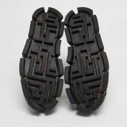 مملوكة مسبقًا Versace Greca Size 38 Black Leather Ankle Length Boots