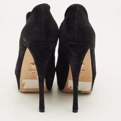 مملوكة مسبقًا بوت منصة مقدمة مدببة سويد أسود فيرساتشي ميدوسا مقاس 41