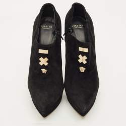 مملوكة مسبقًا بوت منصة مقدمة مدببة سويد أسود فيرساتشي ميدوسا مقاس 41