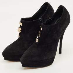 مملوكة مسبقًا بوت منصة مقدمة مدببة سويد أسود فيرساتشي ميدوسا مقاس 41