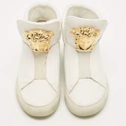 مملوكة مسبقًا Versace Palazzo Size 38 White Leather High Top Sneakers