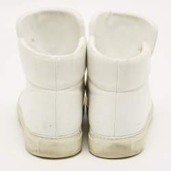 مملوكة مسبقًا Versace Palazzo Size 38 White Leather High Top Sneakers