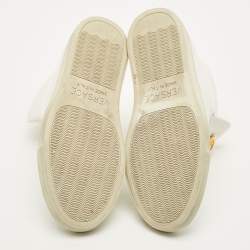 مملوكة مسبقًا Versace Palazzo Size 38 White Leather High Top Sneakers