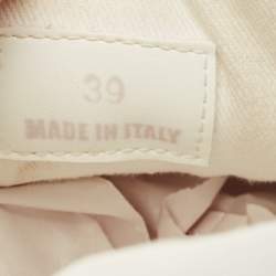 Pre Owned حذاء رياضي فيرساتشي "جريكا" قماش وجلد أبيض أربطة كورال ثييتر مقاس 39