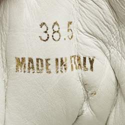 مملوكة مسبقًا Versace Odissea Size 38.5 White Leather and Rubber Medusa Chunky Slip On Sneakers