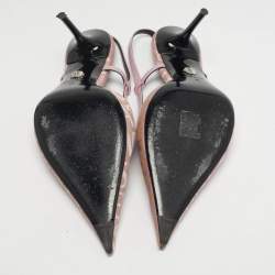 مملوكة مسبقًا حذاء كعب عالي فيرساتشي جاكار وبنفسجي جلد مقاس 41