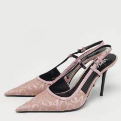 مملوكة مسبقًا حذاء كعب عالي فيرساتشي جاكار وبنفسجي جلد مقاس 41