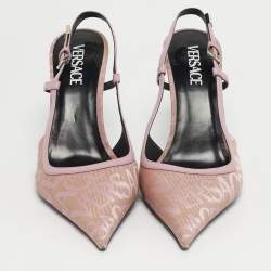 مملوكة مسبقًا حذاء كعب عالي فيرساتشي جاكار وبنفسجي جلد مقاس 41