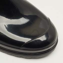 Pre Owned حذاء مطري فيرساتشي نايلون وبولي فينيل كلوريد أسود مقاس 38