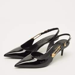 Pre Owned حذاء كعب عالي فيرساتشي جاكار وبنفسجي جلد مقاس 41