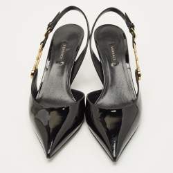 Pre Owned حذاء كعب عالي فيرساتشي جاكار وبنفسجي جلد مقاس 41