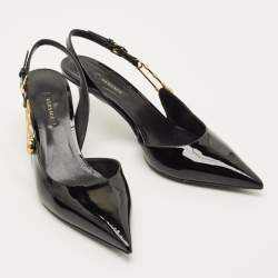 Pre Owned حذاء كعب عالي فيرساتشي جاكار وبنفسجي جلد مقاس 41