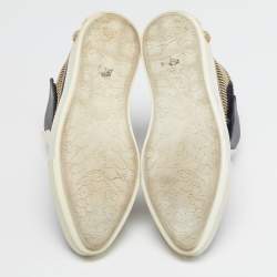 مملوكة مسبقًا حذاء رياضي فيرساتشي ميدوسا جلد أسود مبطن مرصع بعنق طويل مقاس 37.5