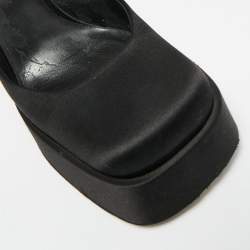 Pre Owned Versace Aevitas Size 36 Black Satin Platform Pumps