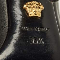 Pre Owned Versace Medusa Size 35.5 Black/Gold Leather Pumps