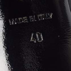 Pre Owned Versace Le Medusa Size 40 Black Leather Platform  Slide Sandals