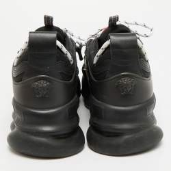 Pre Owned Versace Chain Reaction Size 41 Multicolor Leather and PVC Lace Up Sneakers