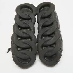 Pre Owned Versace Chain Reaction Size 41 Multicolor Leather and PVC Lace Up Sneakers