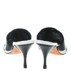 Versace Monochrome Leather Plaque Sandals Size 36