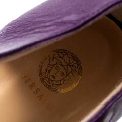 Versace Purple Patent Leather And Leather Ankle Strap Platform Sandals Size 40