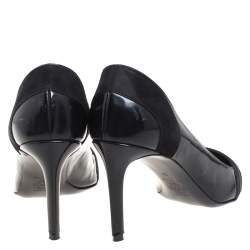 Pre Owned Versace Black Patent Leather Pointed Toe Pumps Size 39