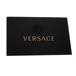 Versace Black Leather Medusa Detail Slip On Loafers Size 40