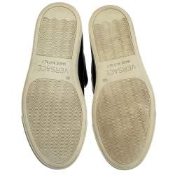 Pre Owned حذاء رياضي فيرساتشي "بالازو" طراز مرتفع من أعلى مزين ميدوسا جلد أسود مقاس 36