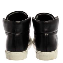 Pre Owned حذاء رياضي فيرساتشي "بالازو" طراز مرتفع من أعلى مزين ميدوسا جلد أسود مقاس 36