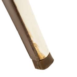 Pre Owned صندل فيرساتشي فتحة كعب جلد لامع كريمي مقاس 40