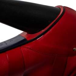 Pre Owned Versace Red  Leather Slip On Ankle Boots Size 39